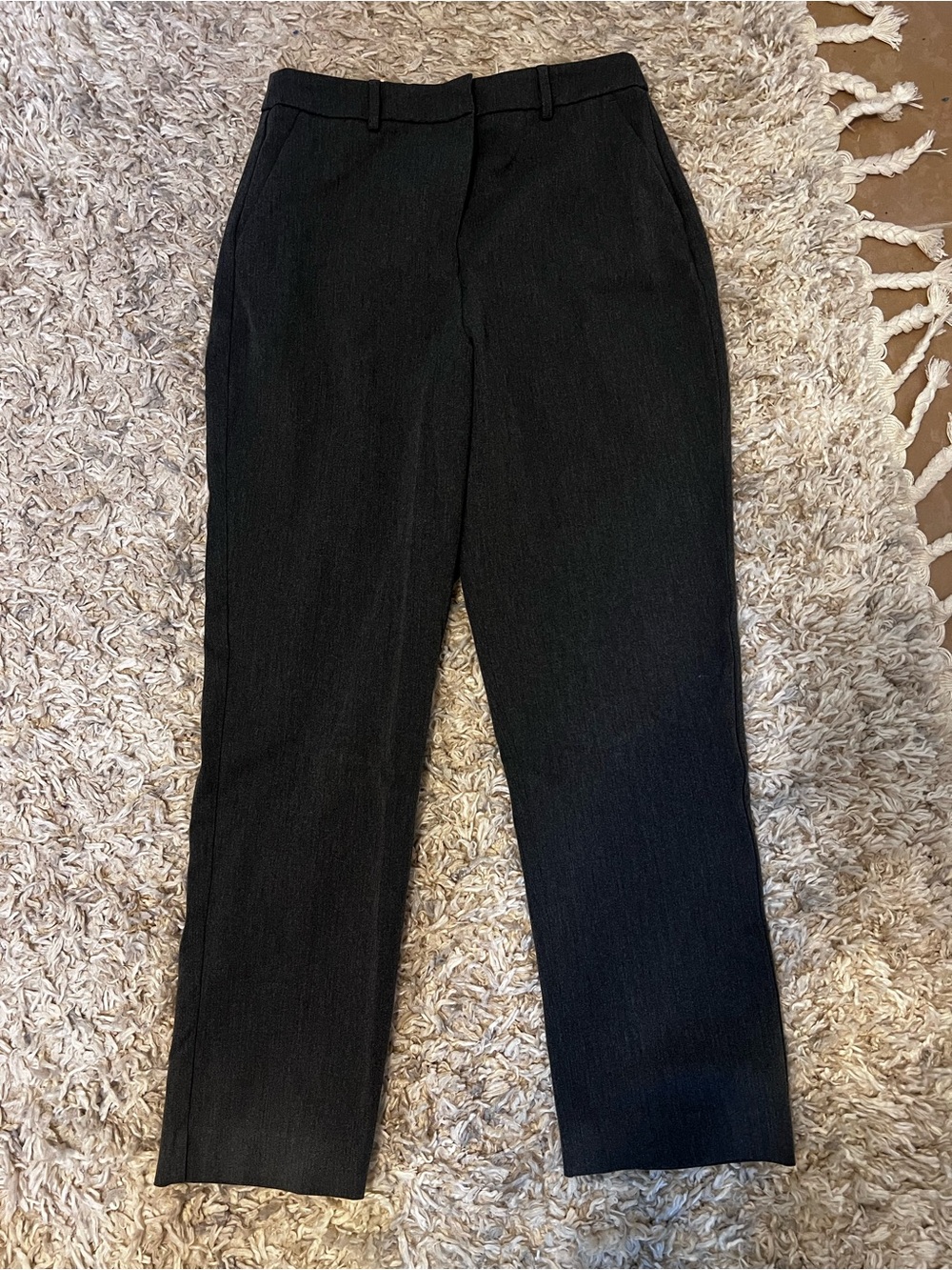 Express Editor Charcoal Gray Women's Dress Pants - Tailored Straight Leg